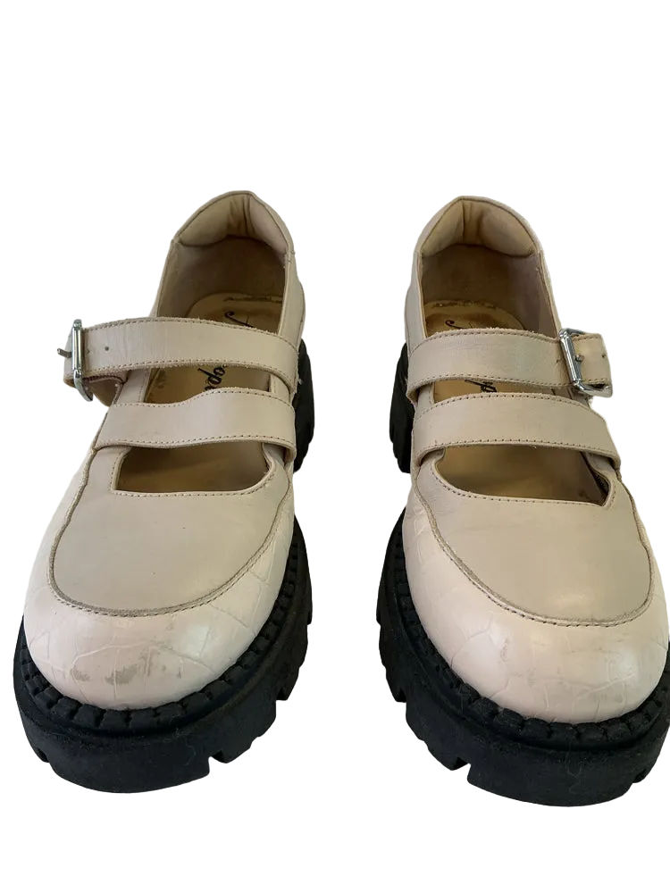 Free People Shoe Size 8.5 Cream Mary Jane