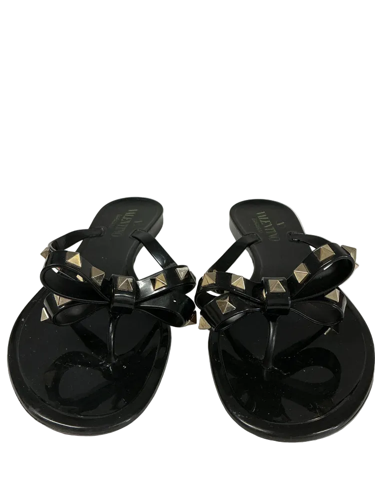 Valentino Shoe Size 7 Black Garavani Sandals