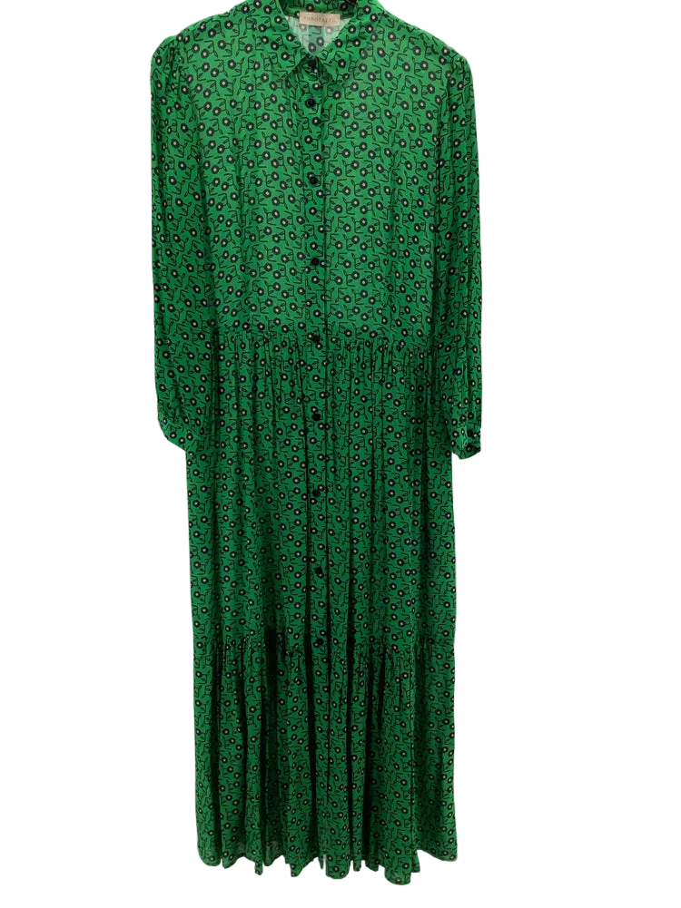 Purotatto Size S Green & Black Dress