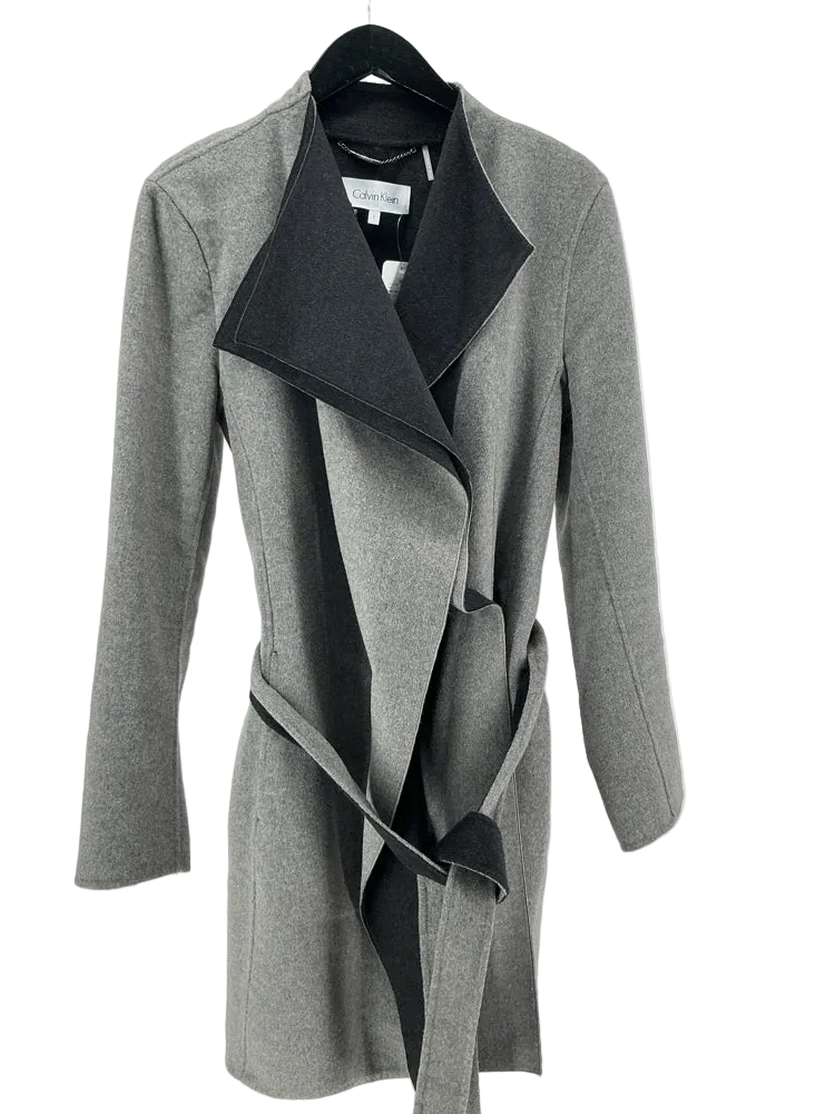 Calvin Klein Size L Gray Coat