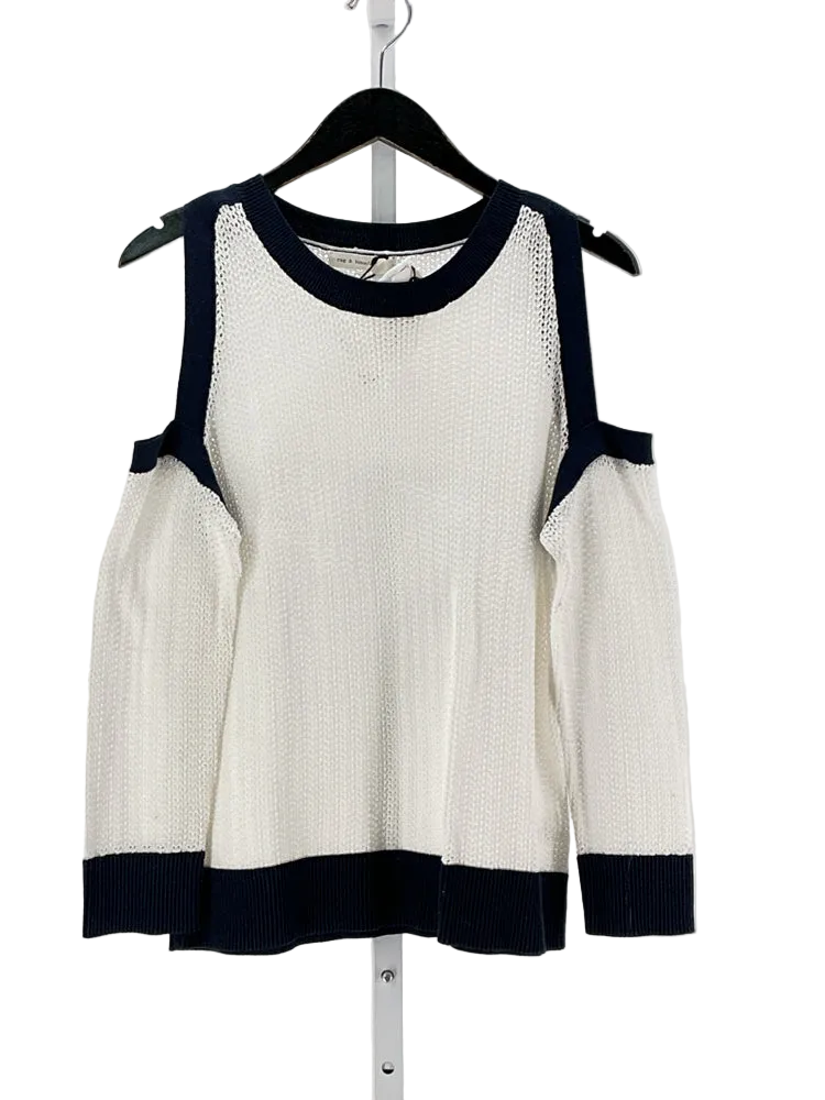 Rag & Bone Size S White & Navy Sweater