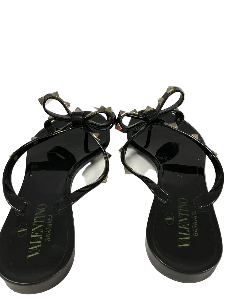 Valentino Shoe Size 7 Black Garavani Sandals