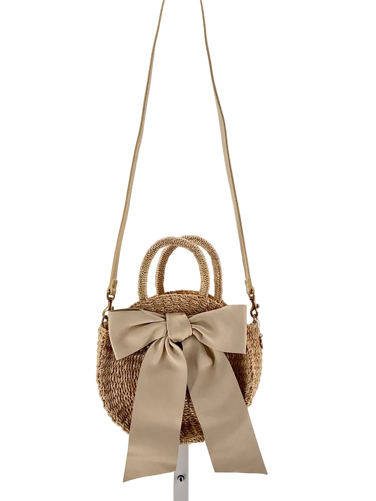 Clare V. Tan & cream Moyen Alice Handbags