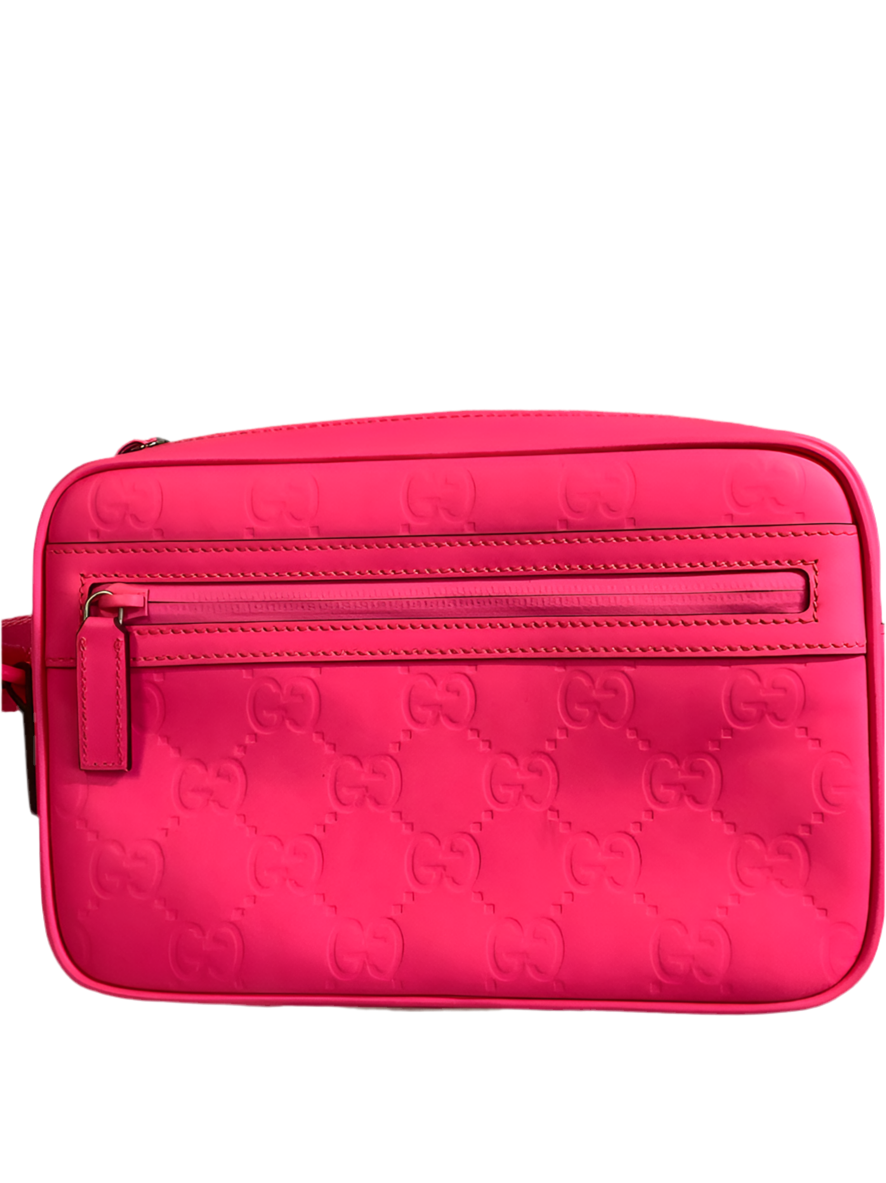 Gucci Hot Pink Rubber Effect Handbags