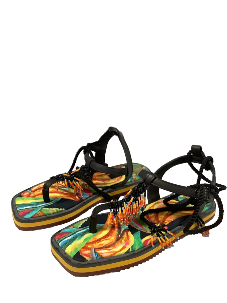 Farm Rio Shoe Size 8 Black multi Sandals