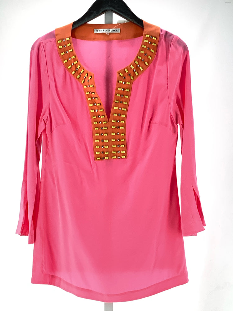 Trina Turk Size M Pink & Orange Tunic