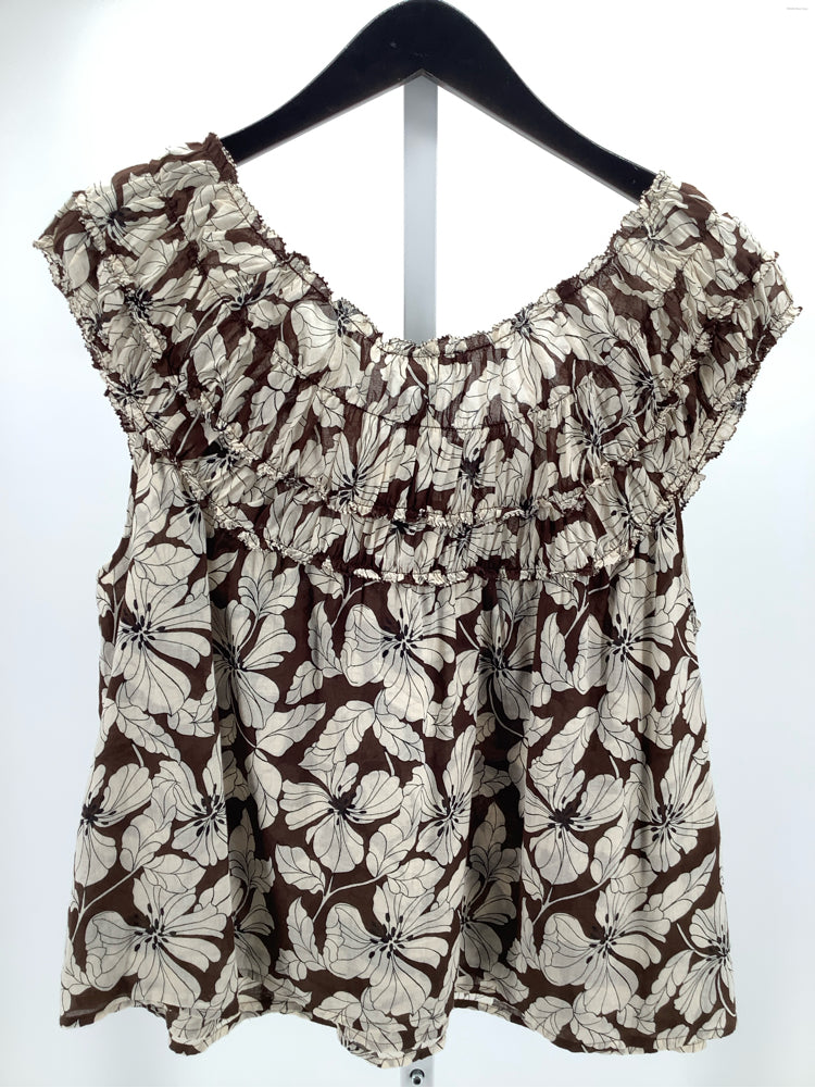 Jcrew Size L Brown & Tan Rosalie Shirt