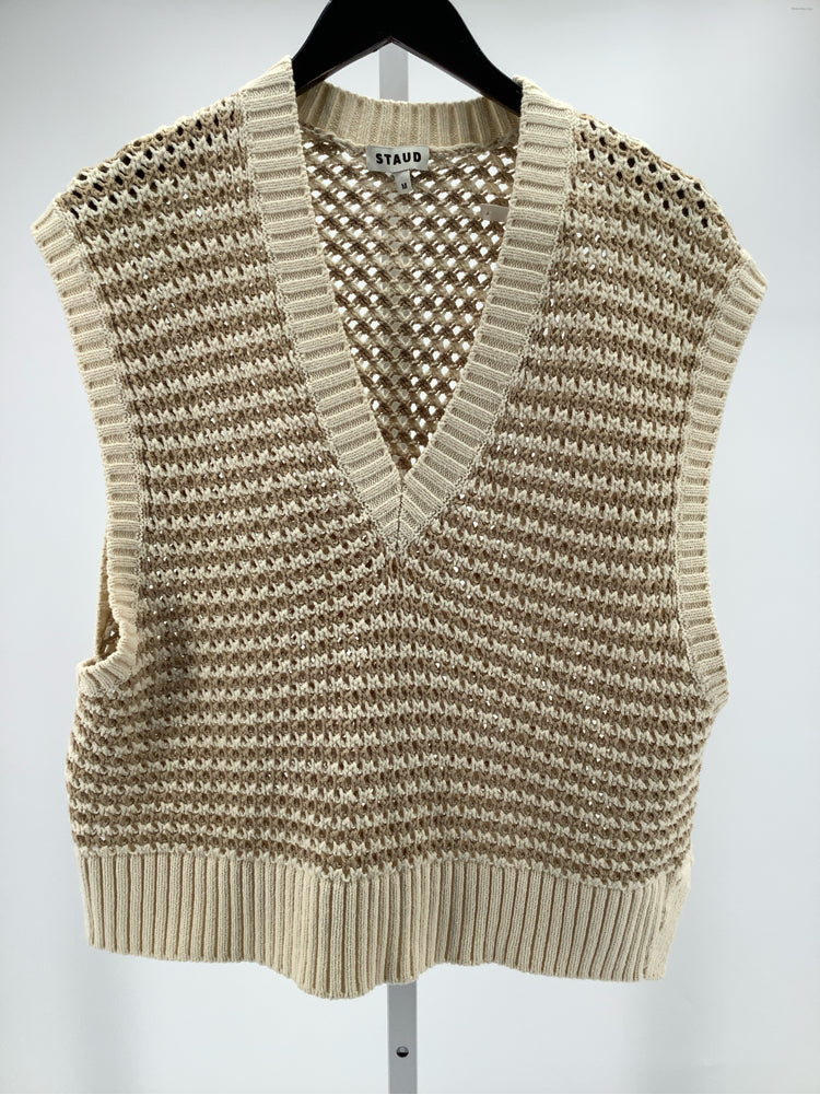 Staud Size M Cream & tan Americana Sweater