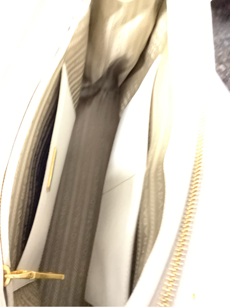 Prada White Galleria Handbags