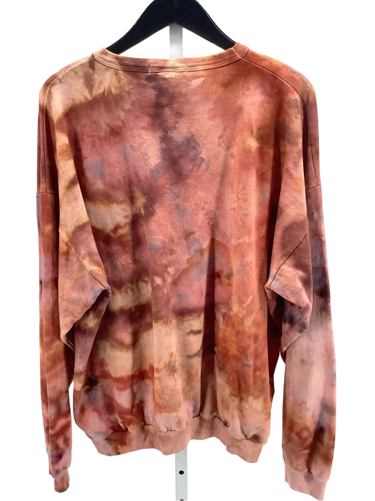 Mira Blackman Size 1XL Orange Multi Sweatshirt