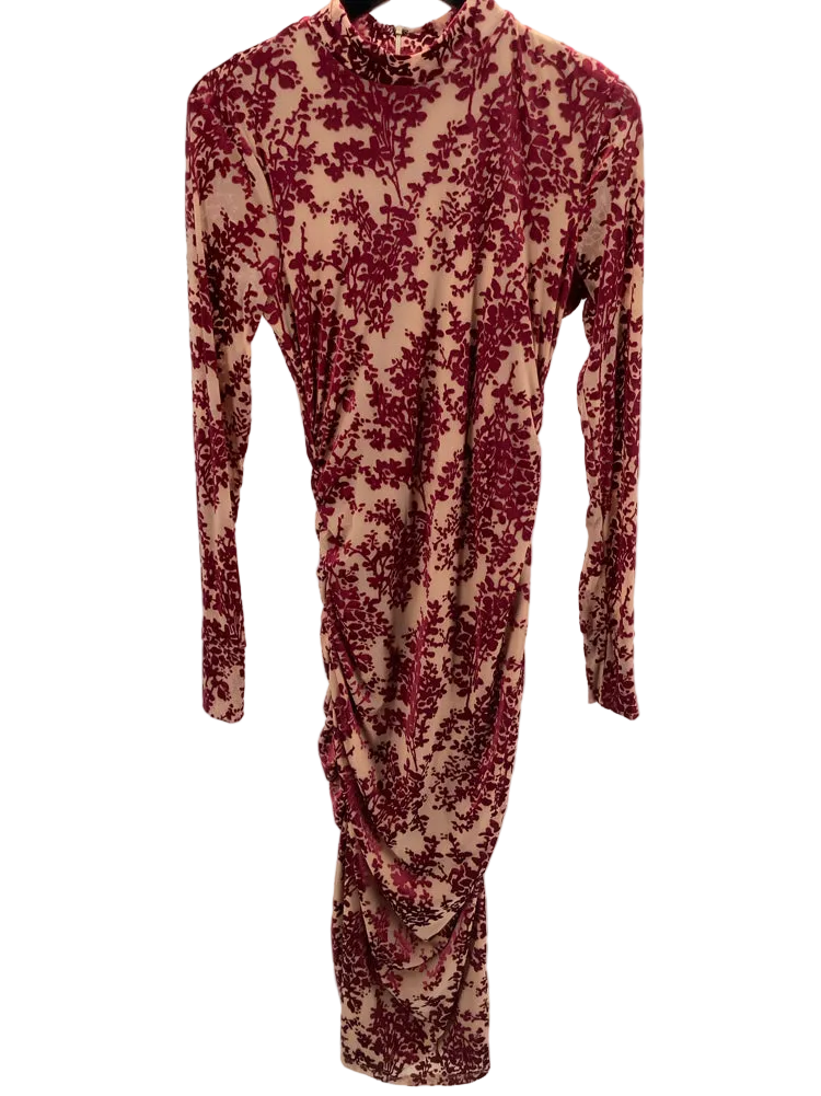 avec les filles Size 8 Tan & Pink Burnout Dress