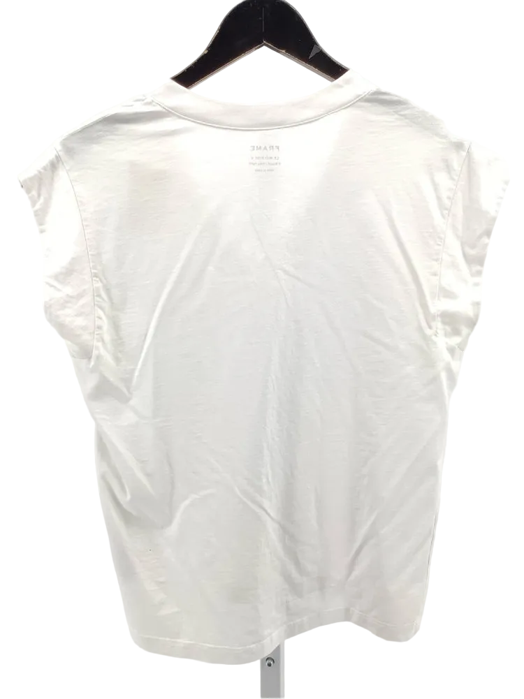 Frame Size S White Le Mid Rise V Shirt