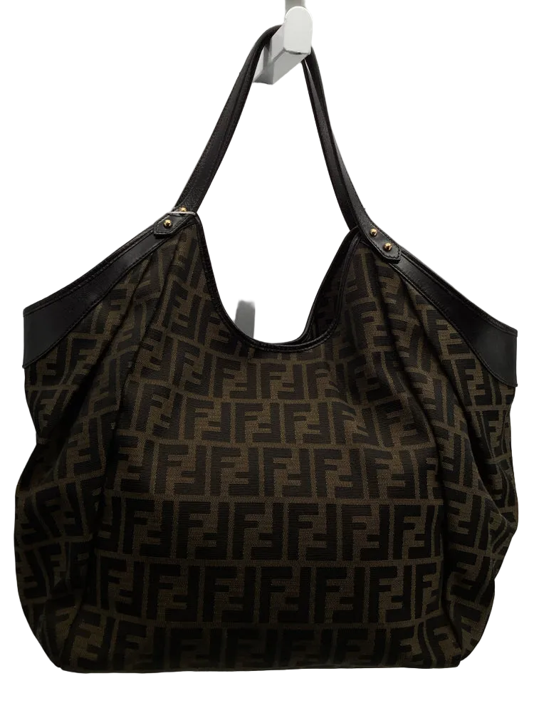 Fendi Brown & Tan Zucca Handbags