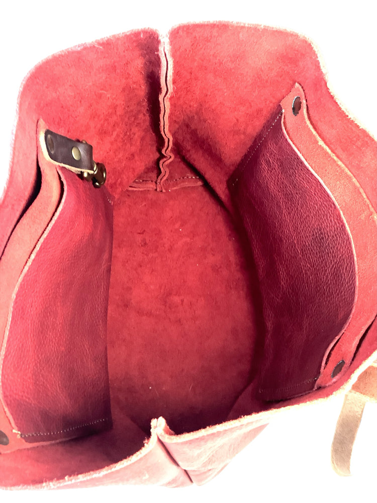 Go Forth Goods Red & Brown Handbags