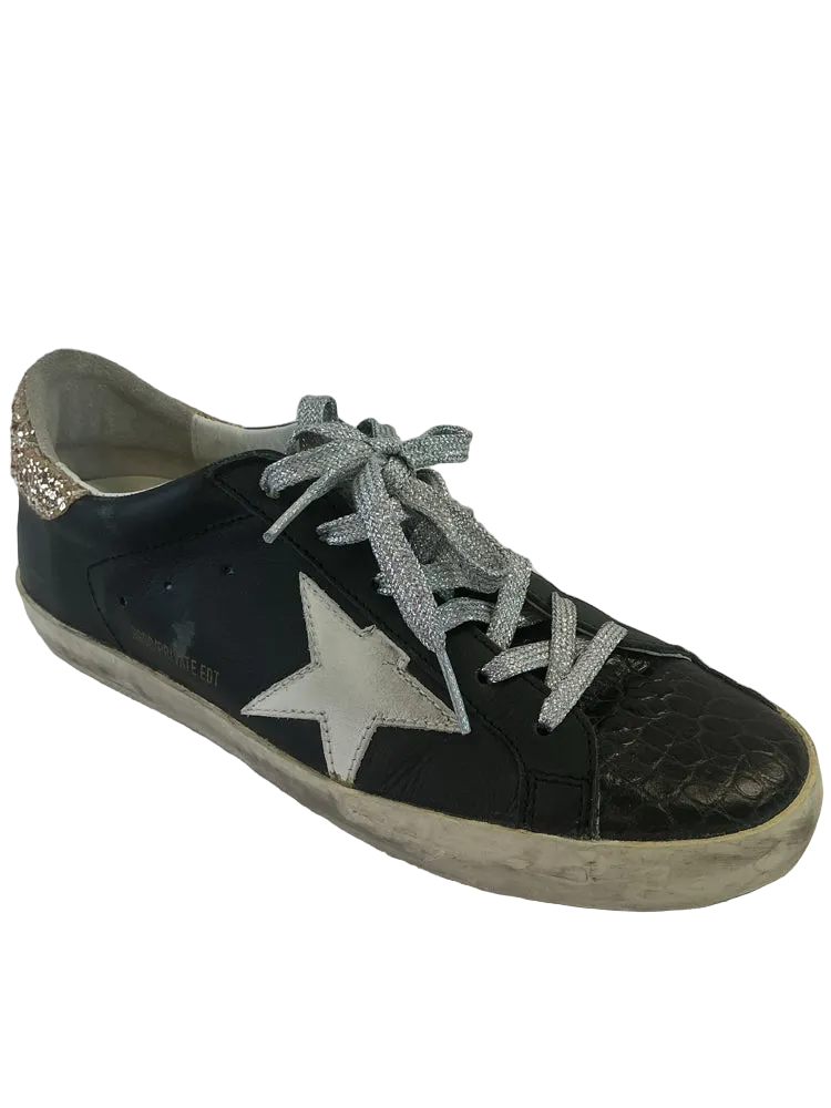 Golden Goose Shoe Size 9 Black Super-Star Sneakers