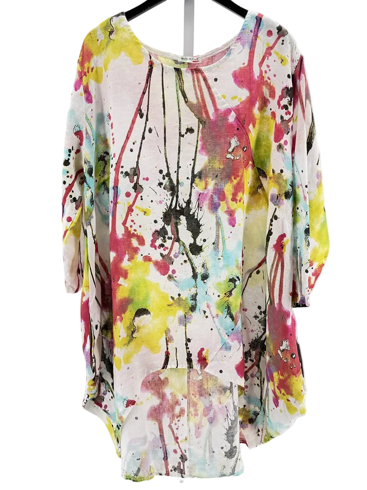 Made in Italy Size OS White multi Tunic