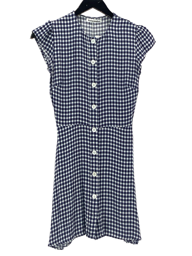 Reformation Size 0 Navy & white Dress