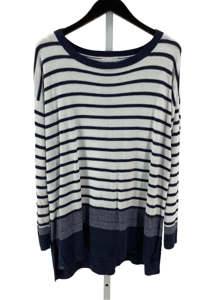 Barefoot Dreams Size 1X Navy & white Sweater