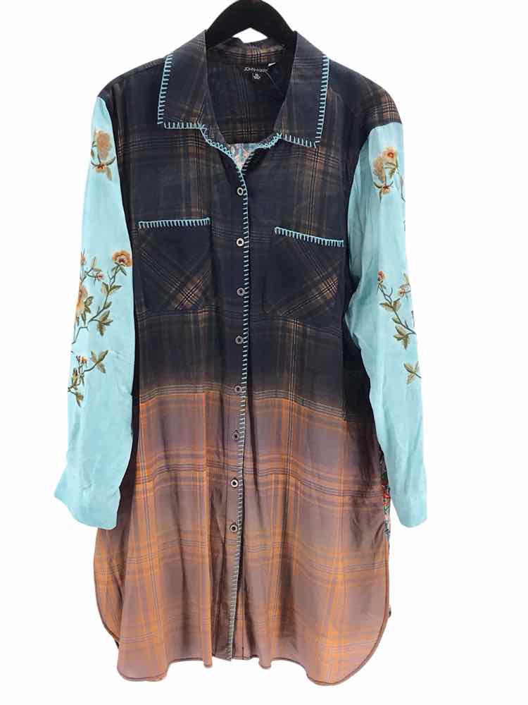 John Mark Size XL Black multi Tunic