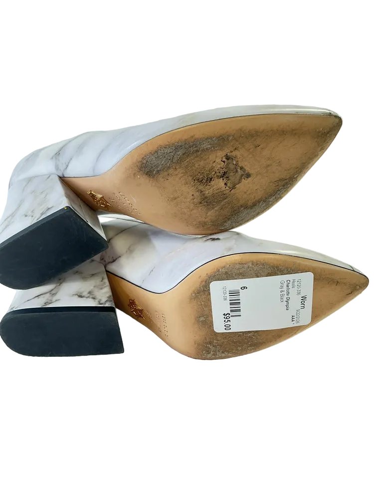 Charlotte Olympia Shoe Size 6 Gray & Black Heels