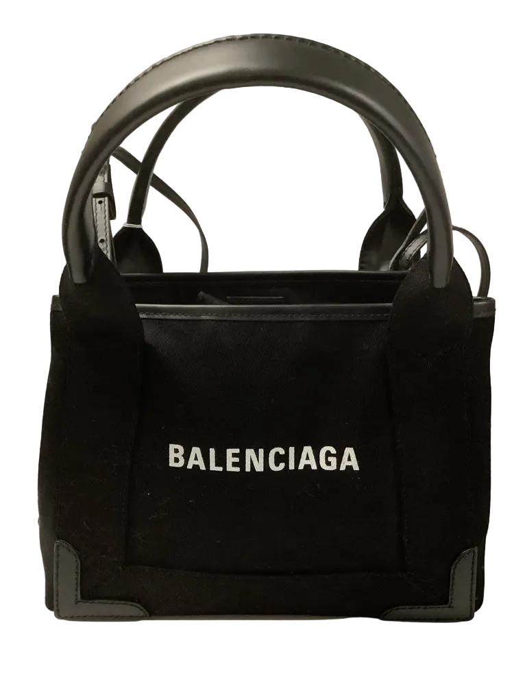 Balenciaga Black Navy Cabas Handbags