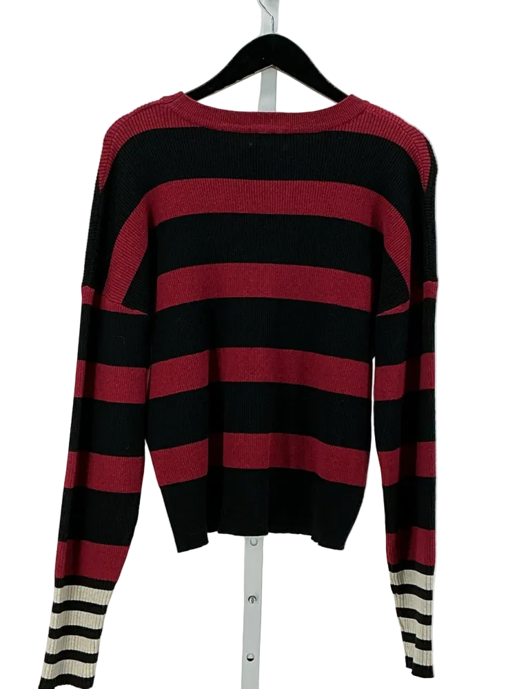 Evereve Size M Black & Red Sweater