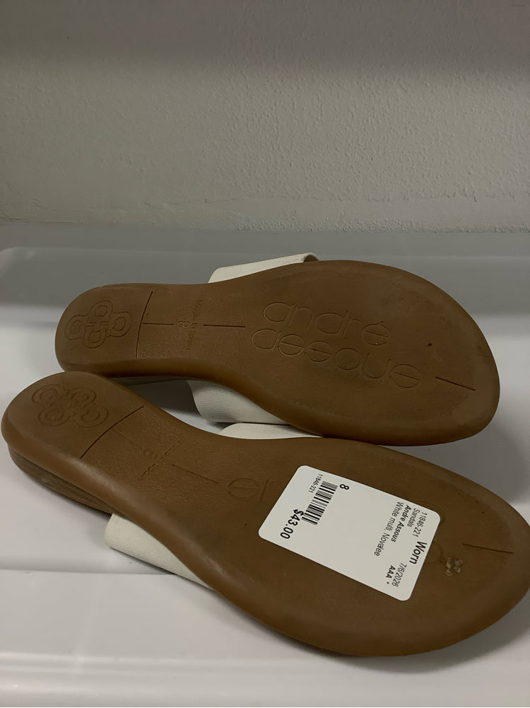 Andre Assous Shoe Size 8 White multi Novalee Sandals