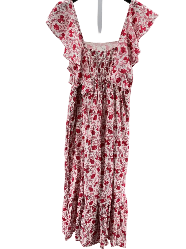 Madison Mathews Size M Pink & White Dress