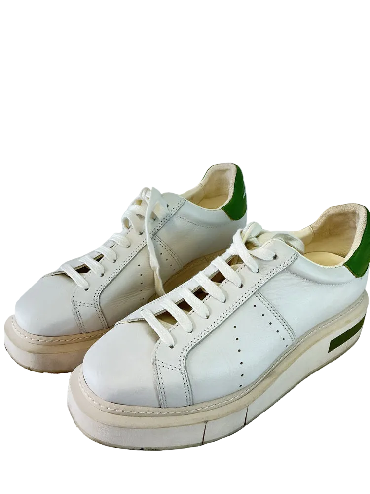 Paloma Barcelo Shoe Size 7.5 Cream & Green Sneakers
