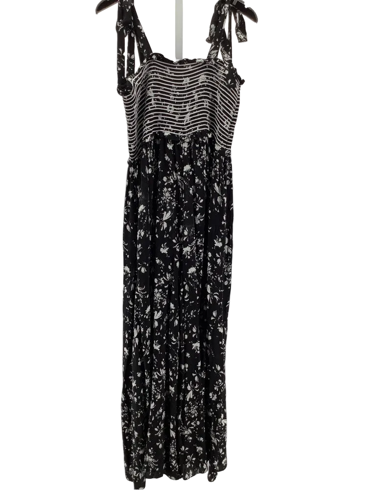 Free People Size M Black & White Jumpsuit