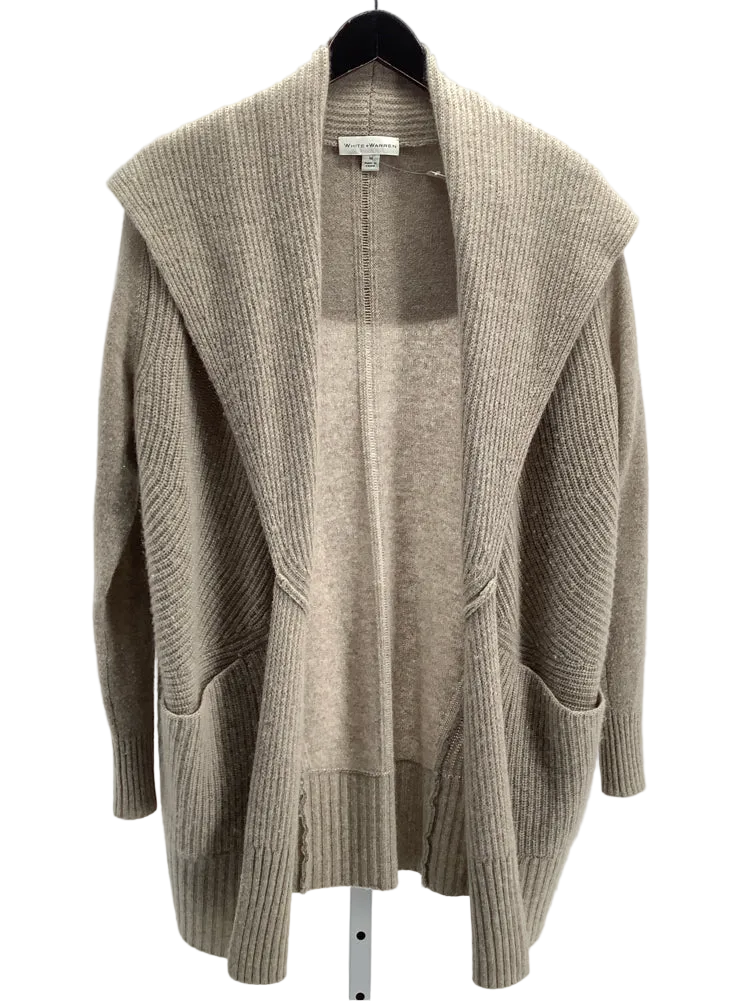 White + Warren Size M Tan Cardigan