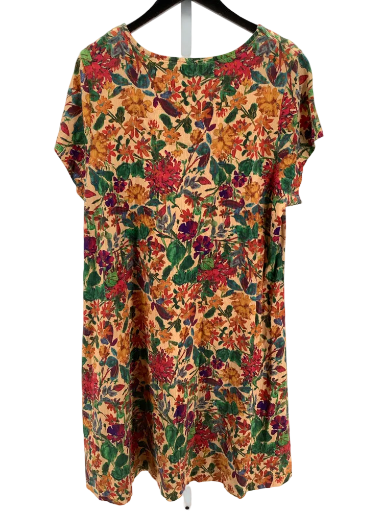 Peruvian Connection Size XXL Tan Multi Tropico Dress