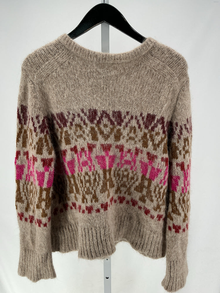 Velvet by Graham Spencer Size M Tan Multi Sweater