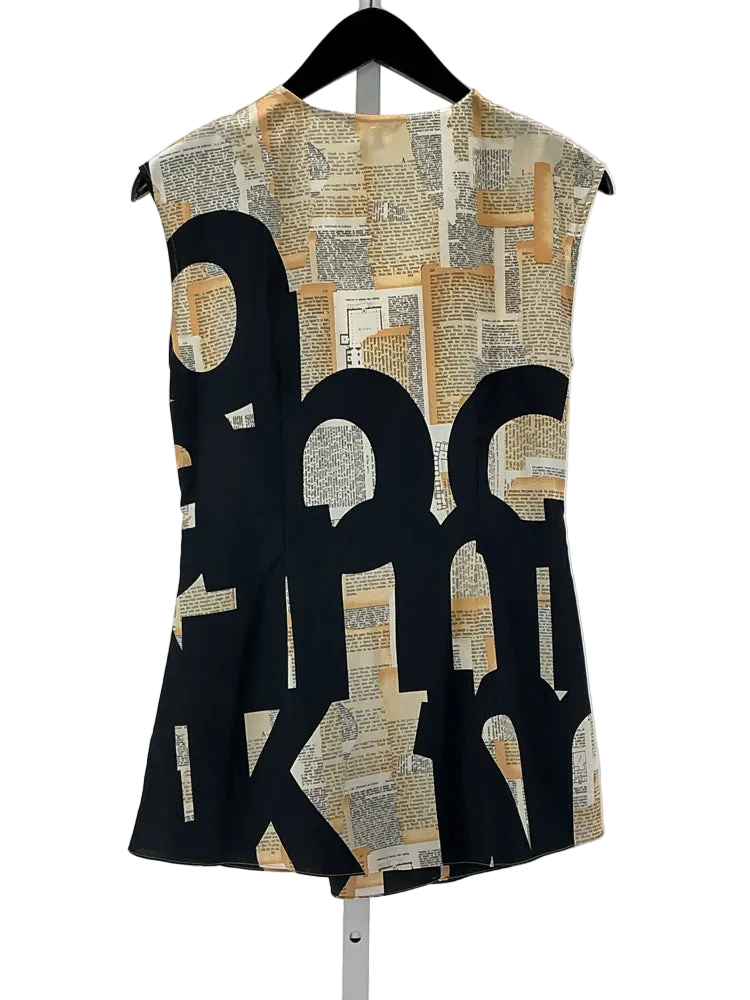 Nic & Zoe Size S Black & Tan Shirt