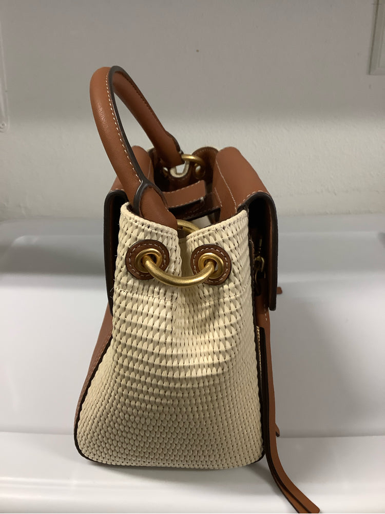Tory Burch Brown & Tan Half Moon Handbags