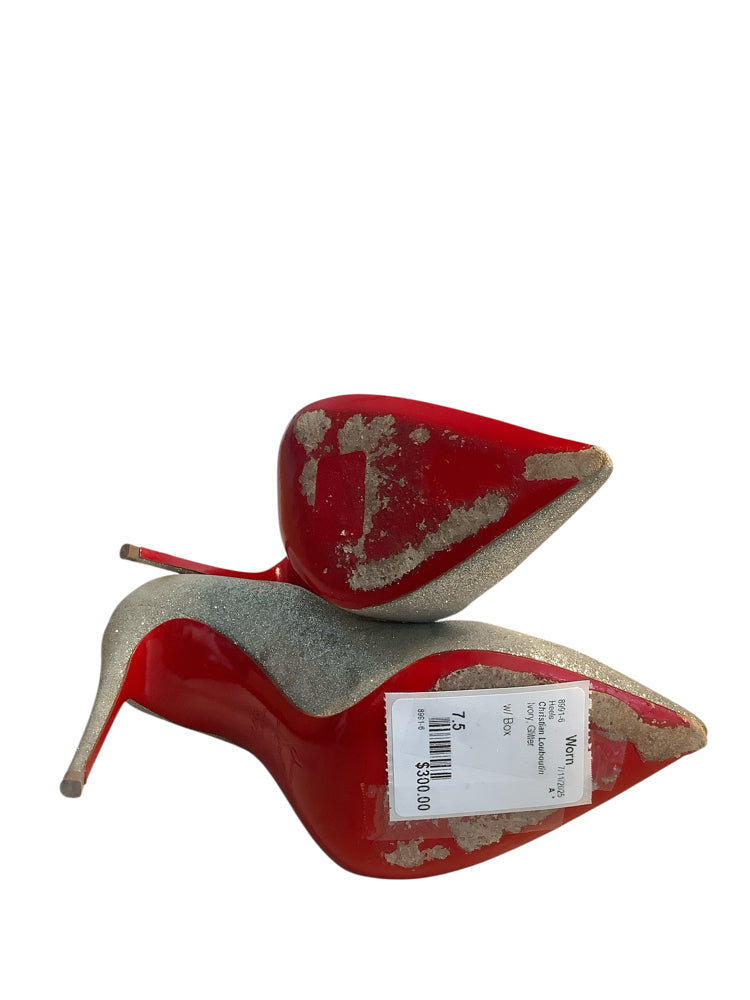 Christian Louboutin Shoe Size 7.5 Ivory Heels