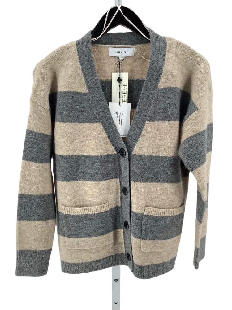 John & Jenn Size XS Gray & Tan Cardigan