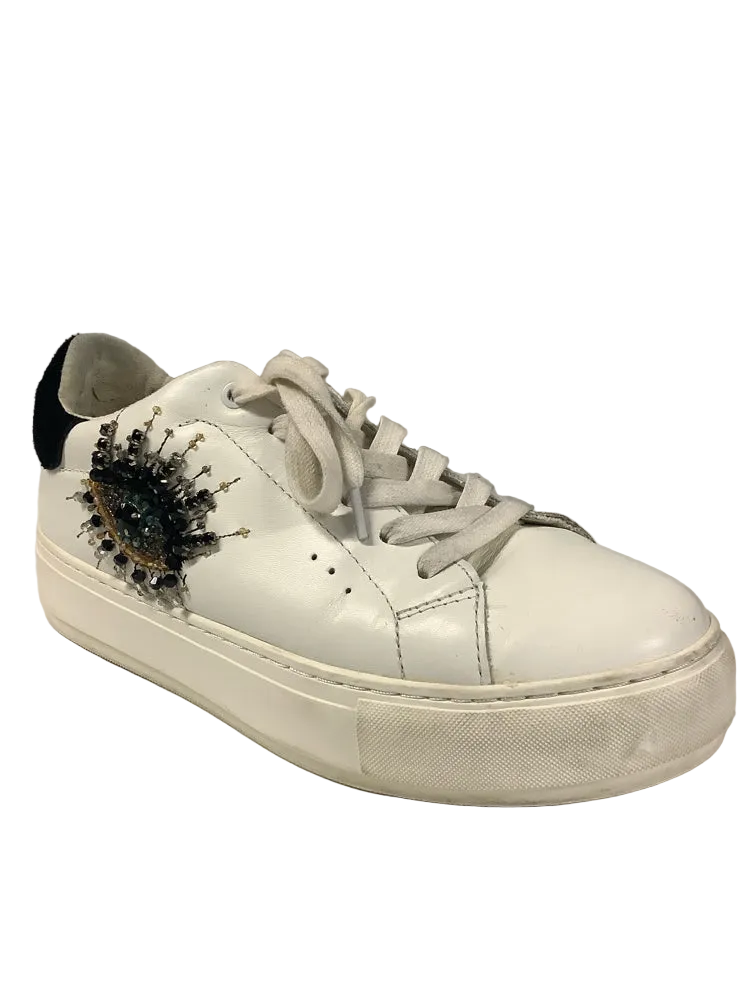 Kurt Geiger Shoe Size 8 White multi Laney Eye Sneakers