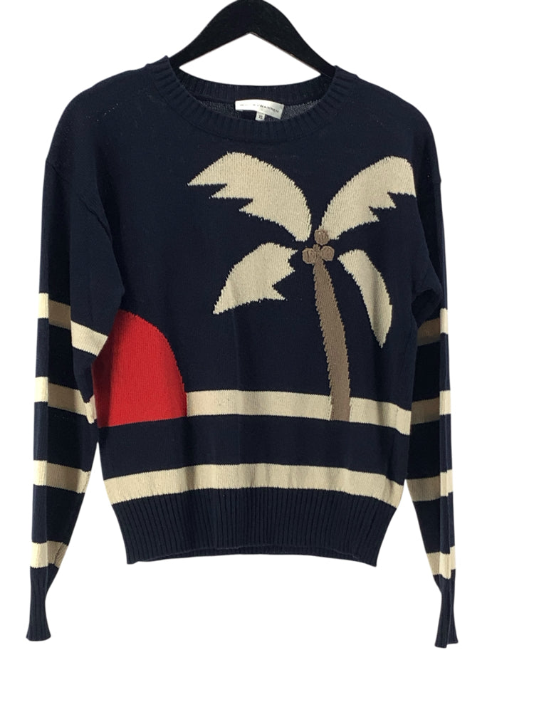 White + Warren Size XS Navy multi Sweater