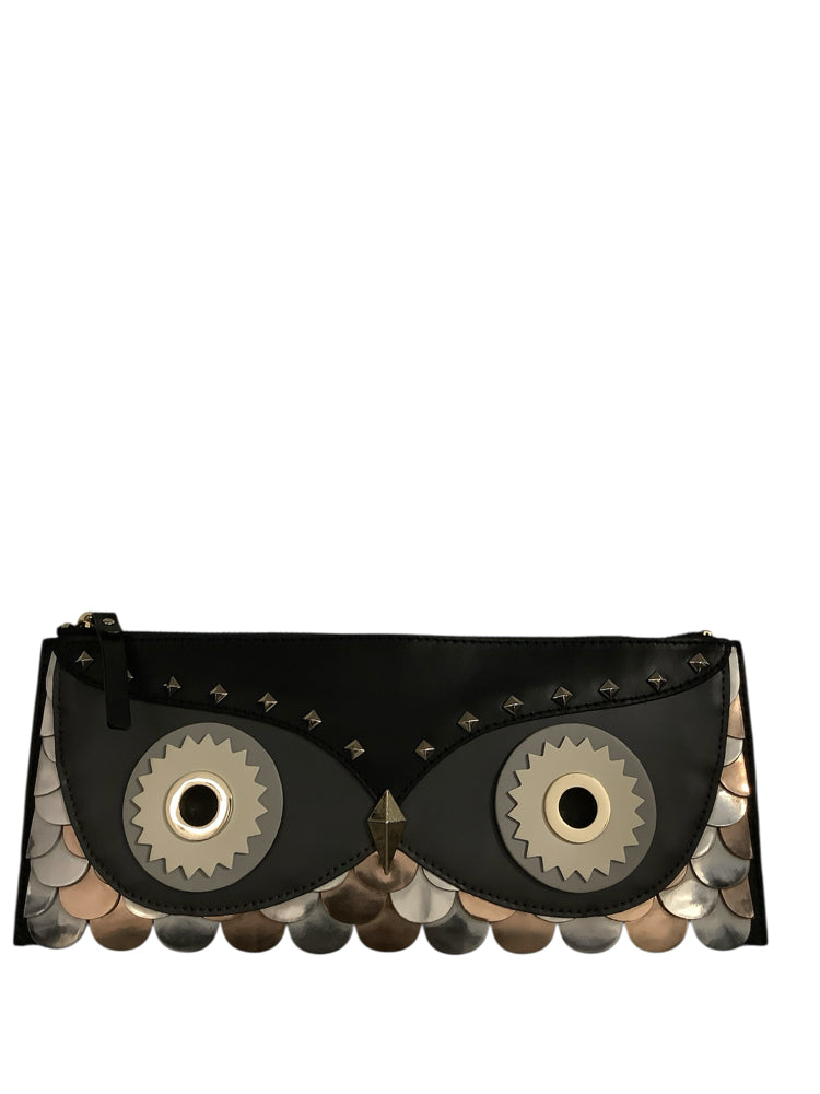 Kate Spade Black multi Wise Owl Clutch