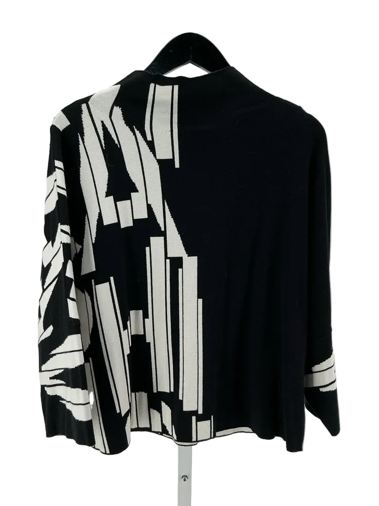 Joseph Ribkoff Size M Black & White Sweater