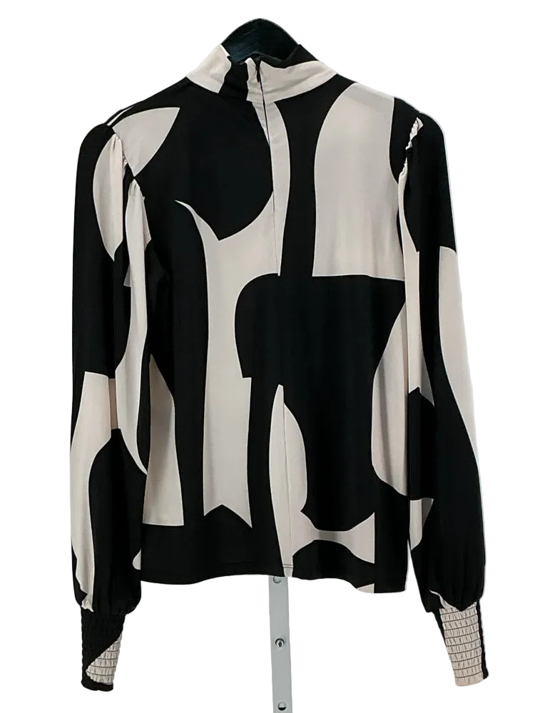 Sanctuary Size XS Black & Cream On The Spot Shirt