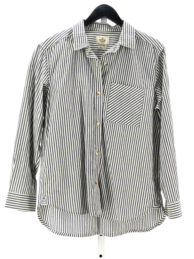 Marine Layer Size M Blue & Cream Shirt