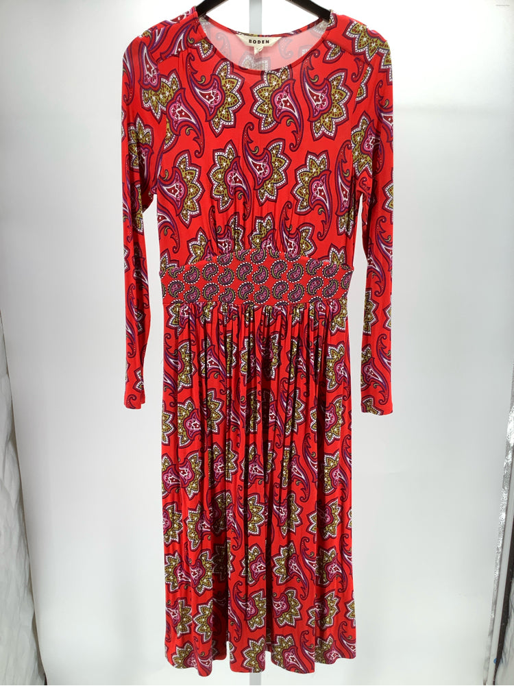 Boden Size 6 Red multi Thea Dress