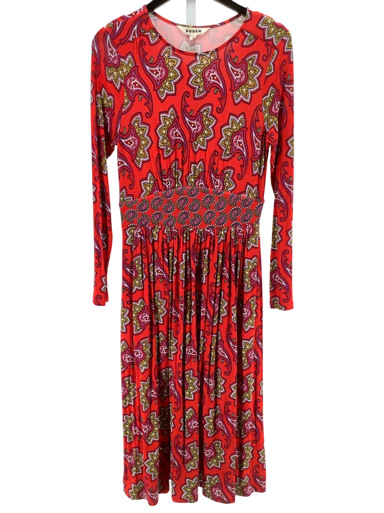 Boden Size 6 Red multi Thea Dress