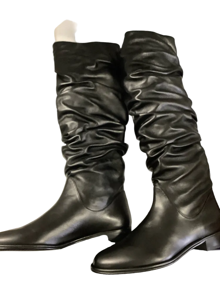 Stuart Weitzman Shoe Size 7 Black Flatscrunchy Boots