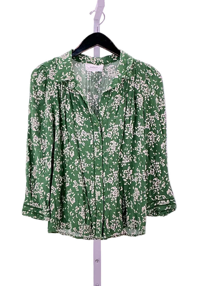 ba&sh Size 0 Green & White Shirt