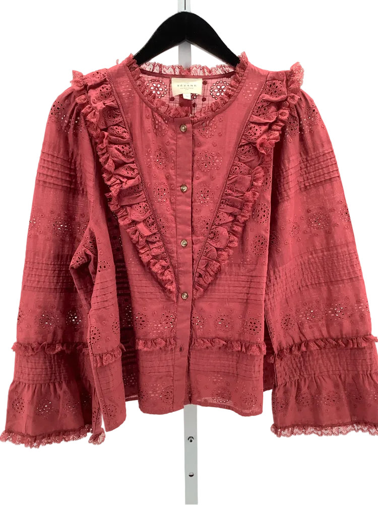 Sezane Size 10 Red Nele Shirt