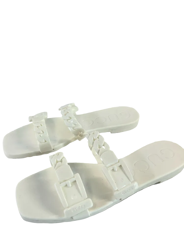 Gucci Shoe Size 6 White Slides