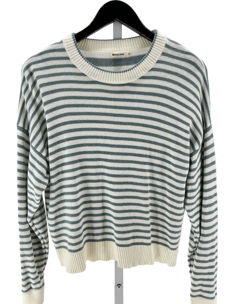 Marine Layer Size M Blue & White Sweater